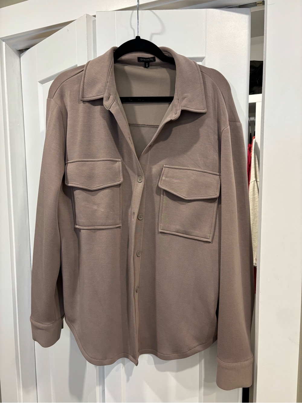 Dynamite Taupe Utility Overshirt Jacket